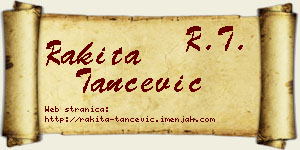 Rakita Tančević vizit kartica